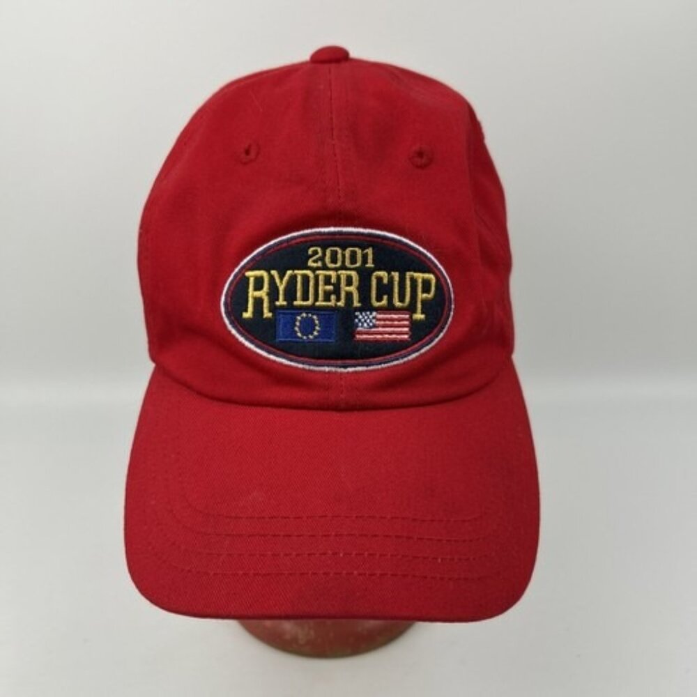 Vintage 2001 Ryder Cup Golf Hat The Belfry Red Slazenger Baseball Cap StrapBack